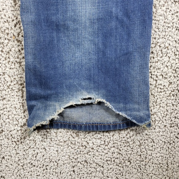 Rock Revival Roger Boot Cut Jeans Mens Size 34 Fits 36x31 Distressed Denim Read* - Picture 6 of 13